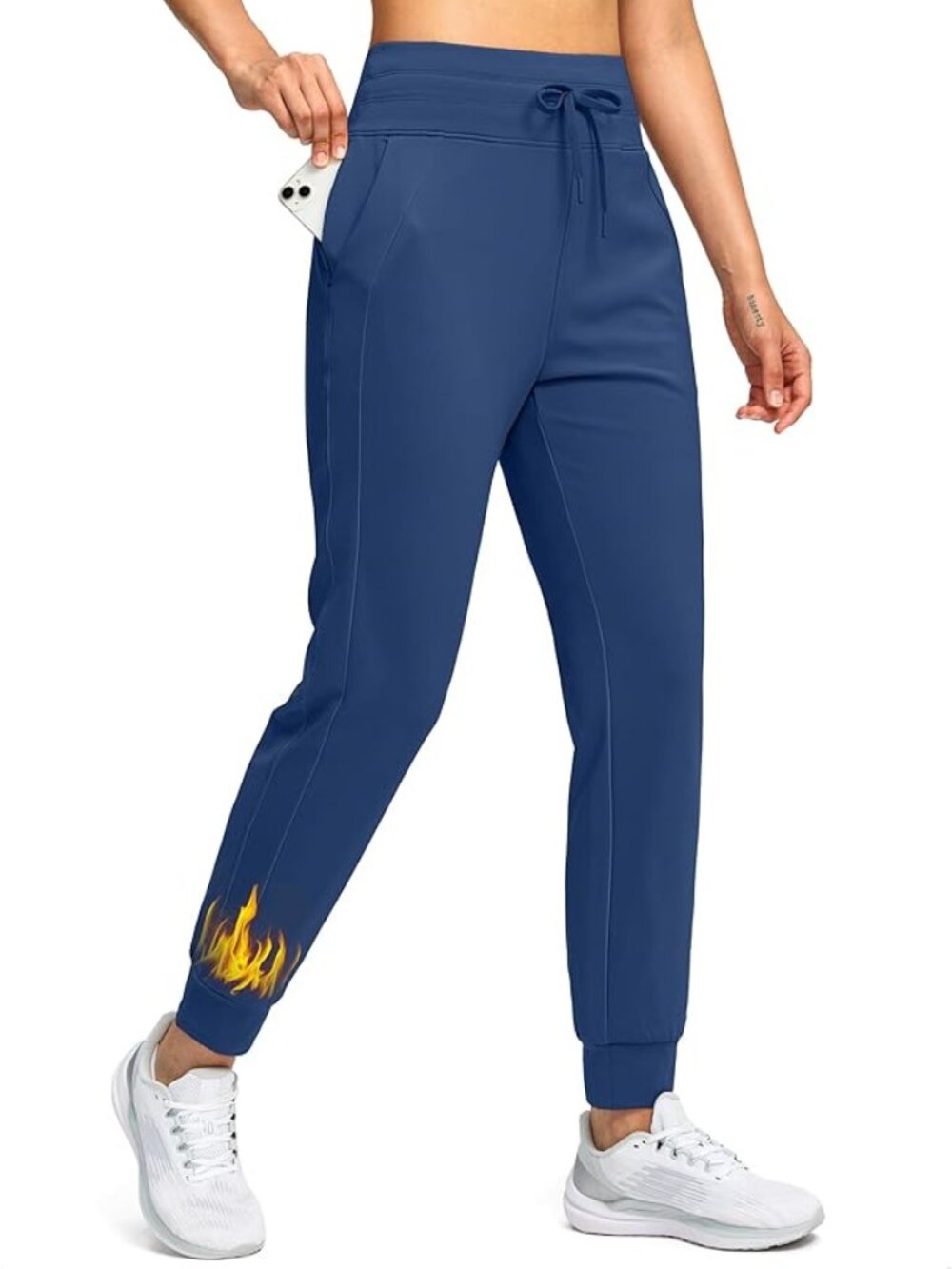 Soothfeel Women's Fleece Lined Joggers Large (Dark Blue)